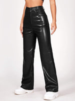 Load image into Gallery viewer, Faux Leather Straight Leg High Rise Pant -  CHANGEHOUSE STORE
